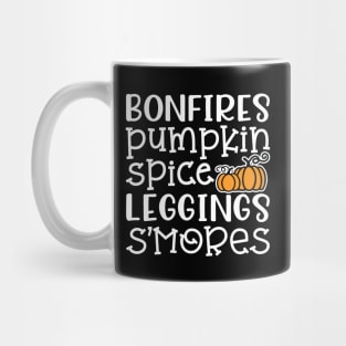 Bonfires Pumpkin Spice Leggings S'mores Halloween Fall Autumn Cute Mug